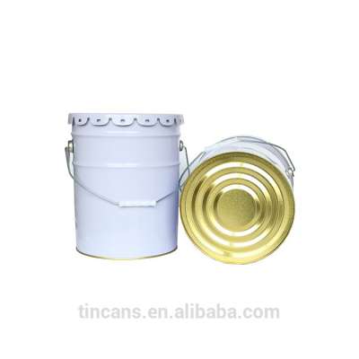 Customized Logo black tin round can 18 liters buckets with lid