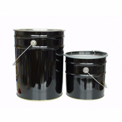 10 to 25 liter black mental tin bucket for chemical product