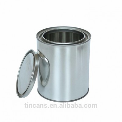 1 liter empty silver metal round paint tins cans wholesale