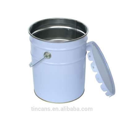 18 liter white coating mental chemical use tin can paint bucket with handle